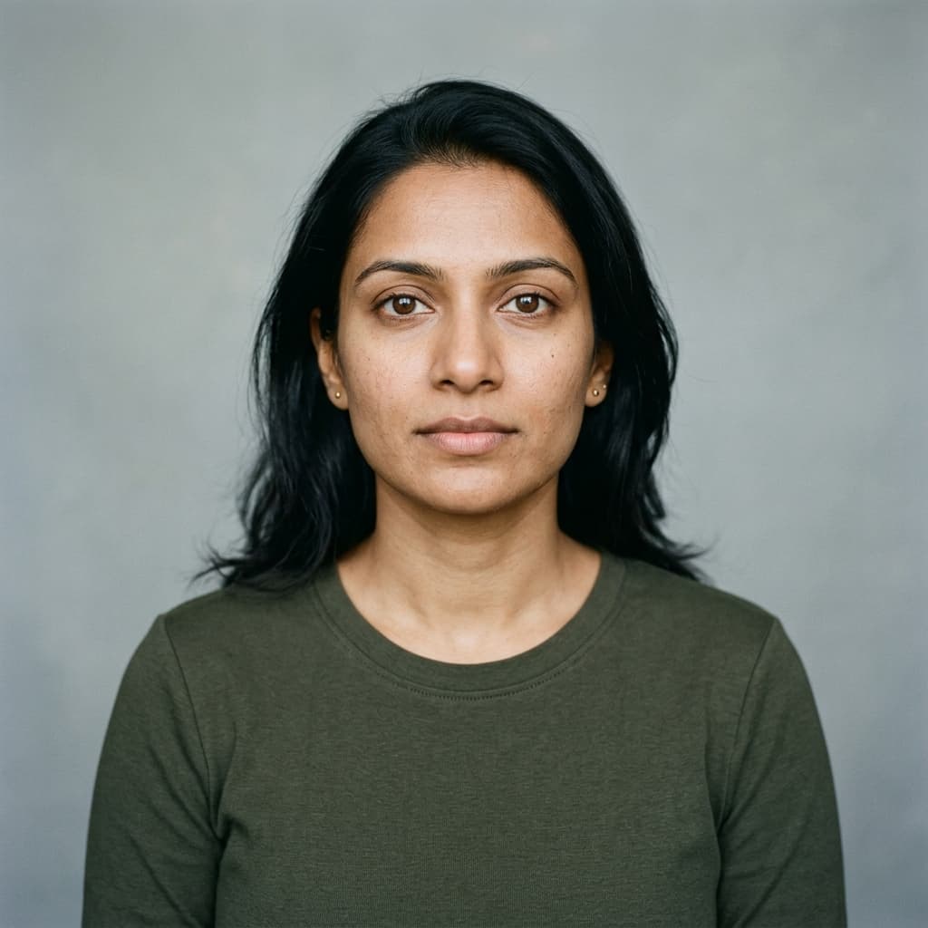 Aisha Patel (AI-generated example portrait)