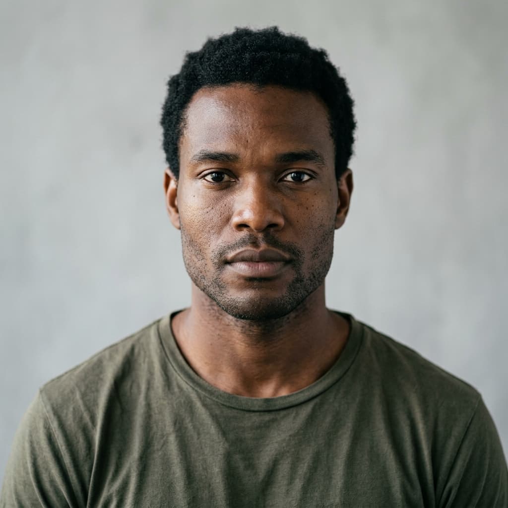 Marcus Okafor (AI-generated example portrait): Front