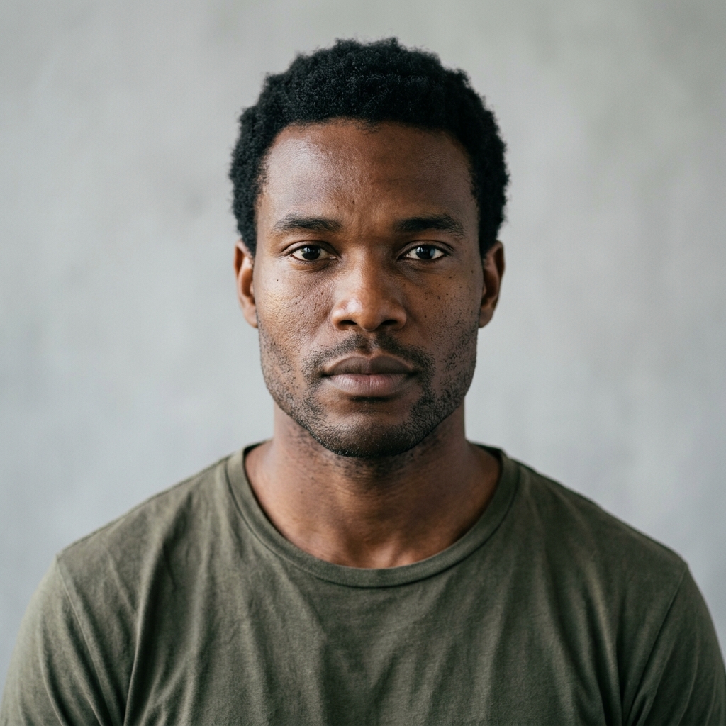 Marcus Okafor (AI-generated example portrait) — Front